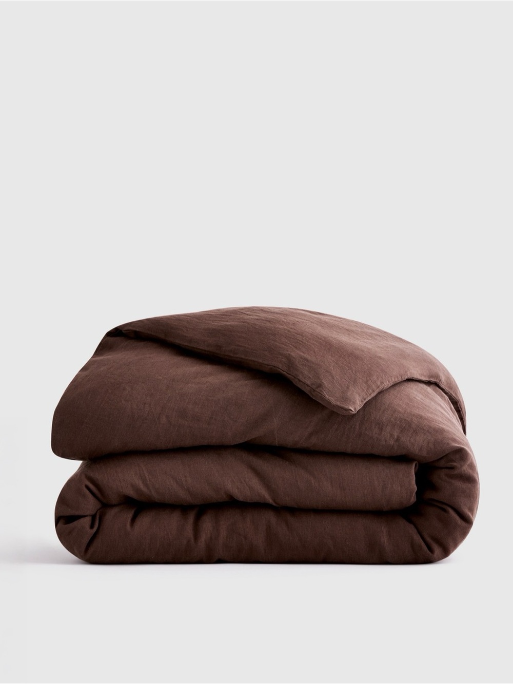 Quince European Linen Duvet Cover, King/Cal King, Espresso